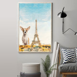 Chihuahua Eiffel Tower Canvas Blind Puppy Paris France Autumn Wall Art Bedroom Decor Ideas