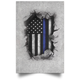 Thin Blue Line Flag 3D Inside Logo Thin Blue Line Poster Veterans Day 2021