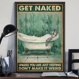 Turtle Get Naked Poster Unless You Are Visiting Don't Make It Weird Poster Gift Idea For Friend