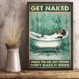 Dachshund Get Naked Unless You Are Visiting Don't Make It Weird Poster Vintage Bathroom Poster