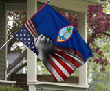 Guam Flag With American Flag Vintage Old Retro Patriotic Flag Of Guam U.S Territory