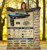 American Muscle Car Knowledge Fleece Blanket Gift For Car Lover