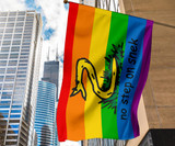 No Step On Snek Flag Gadsden Flag LGBT Pride Color Yellow Flag With Snake