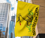 No Step On Snek Flag Yellow Flag With Snake Don't Tread On Me Meme Gadsden Flag Indoor Outdoor