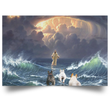 Jesus And Frenchie On Water Poster Jesus Christian Poster Religious Wall Decor Frenchie Lover