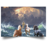 Jesus And Horse On Water Poster Poster Christian Christmas Religious Decor For The Home