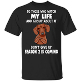 Dachshund Middle Finger To Those Who Watch My Life Shirt Humorous Tee Shirt Sarcastic Tee
