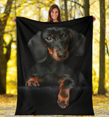 Dachshund Fleece Blanket Cute Wiener Dog Throw Blanket Christmas Gift For Parents