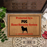 Pug Protected By A Pug Home Security System Doormat Funny Front Doormat For Pug Lover Owner