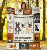 Frenchie Bulldog Money Can Buy A Lot Of Thing  Fleece Blanket Cute Dogs Blanket Gift For Kid