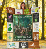Dinosaur Money Can Buy A Lot Of Thing Fleece Blanket Animal Blanket Gift For Winter
