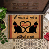A House Is Not A Home Without A Cat Doormat Black Cat Doormat Entry Outside Front Door Mat