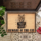 Beware Of The Cat Doormat Funny Cat Doormat Cat Welcome Mat Cute Front Door Mat