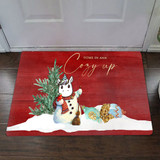 Unicorn Snowman Come In And Cozy Up Doormat Cute Door Mat Christmas Front Door Mat Gift