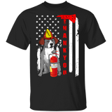 Firefighter Pitbull Thank You American Flag Shirt Cute Dog Gift For Firefighter