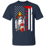 Firefighter Pitbull Thank You American Flag Shirt Cute Dog Gift For Firefighter