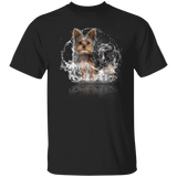 Cute Yorkie With Water Reflection Shirt Dog Lover T-Shirt For Men Woman Gift