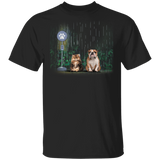 Cat And Bulldog Under The Rain T-Shirt Cat Lover Dog Lover Shirt Cute Graphic Tee Animal Lovers