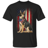 German Shepherd American Usa Flag Dog T-Shirt Patriotic 4th Of July Shirts