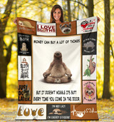 Sloth Money Can Buy A Lot Of Things Fleece Blanket Cute Blanket Gift For Sibling