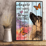 German Shepherd Angels Don't Always Have Wings Poster Graphic Vintage Poster For Home Decor