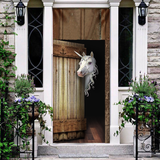 Unicorn Vintage Wood Door Cover Cute Unicorn Welcome Door Cover Front Door Decoration Ideas