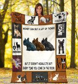 Frenchies Money Can Buy A Lot Of Things But It's Doesn't Wiggle Fleece Blanket Gift For Winter