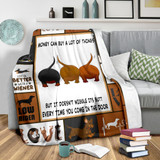 Dachshund Money Can Buy A Lot Of Things But It Doesn't Wiggle Fleece Blanket Weiner Dog Gift