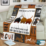 Dachshund Money Can Buy A Lot Of Things But It Doesn't Wiggle Fleece Blanket Weiner Dog Gift