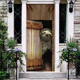 Sloth Vintage Wood Door Cover Cute Animal Decorative Front Door Xmas Gift For Sloth Lover