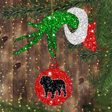 Bulldog Christmas Ornament Green Hand With Ball Ornament Best Gifts For Dog Lovers