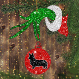 Corgi Red Christmas Ball Ornament Green Hand Holding Ornament Gifts For Corgi Lovers
