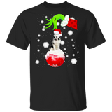 Husky Green Hand Holding Shirt Cute Dog Christmas Graphic Tee Xmas Gift For Dog Lover