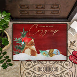 Come In And Cozy Up Doormat Best Outdoor Doormat Cute Dog Christmas Mat