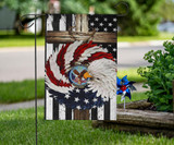 American Flag And Christmas Wreath Flag Cross US Flag For Christian Front Door Xmas Decor