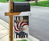 American Flag And Christmas Wreath Flag Cross US Flag For Christian Front Door Xmas Decor