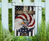 American Flag And Christmas Wreath Flag Cross US Flag For Christian Front Door Xmas Decor