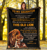 Tiger To My Daughter Fleece Blanket Love Dad Blanket Winter Gift For Daughter From Dad
