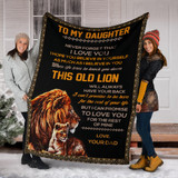 Tiger To My Daughter Fleece Blanket Love Dad Blanket Winter Gift For Daughter From Dad