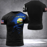 Montana State Flag 3D Shirt Pride Montana State And US Flag Logo Men's Tee Hometown Gift
