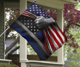 Thin White Line Flag And American Flag Honor Law Enforcement EMS EMT Paramedic Gift For Him Her