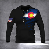 Colorado Flag And US Flag Logo Hoodie Pride Colorado State Flag Hoodie Winter Gift For Coworker Colorado Flag And US Flag Logo Hoodie Pride Colorado State Flag Hoodie Winter Gift For Coworker