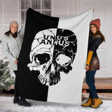 Unus Annus Blanket Cool Gift For Boy Skull Black And White Unus Annus Merch Blanket For Boy