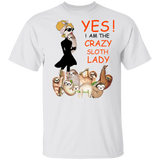 Yes I'm The Crazy Sloth Lady Shirt Funny Women's Tee Christmas Gift For Aunt Sloth Lover Yes I'm The Crazy Sloth Lady Shirt Funny Women's Tee Christmas Gift For Aunt Sloth Lover