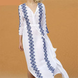 French Riviera Blue Pattern Beach Dress