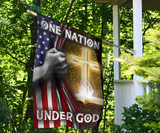 Hand Open American Flag Cross Flag One Nation Under God Quote Christian Gifts Front Door Decor