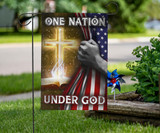 Hand Open American Flag Cross Flag One Nation Under God Quote Christian Gifts Front Door Decor