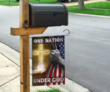 Hand Open American Flag Cross Flag One Nation Under God Quote Christian Gifts Front Door Decor