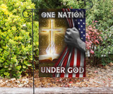 Hand Open American Flag Cross Flag One Nation Under God Quote Christian Gifts Front Door Decor
