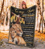 Lion To My Son Fleece Blanket Lion Mom Cross Design For Christian Daughter Blanket From Mom